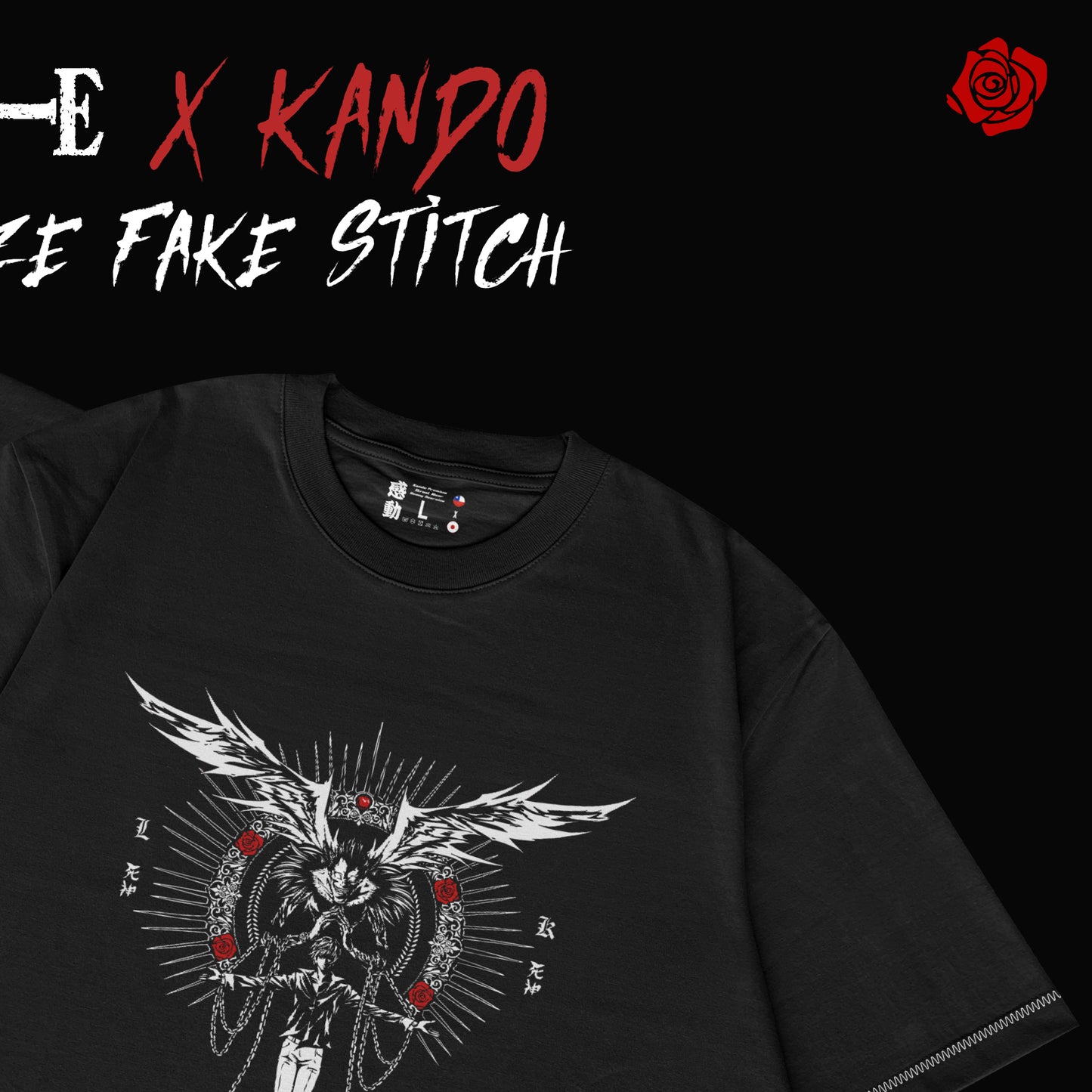 Kando Polera Heavy Oversize Fake Stitch - Death Note