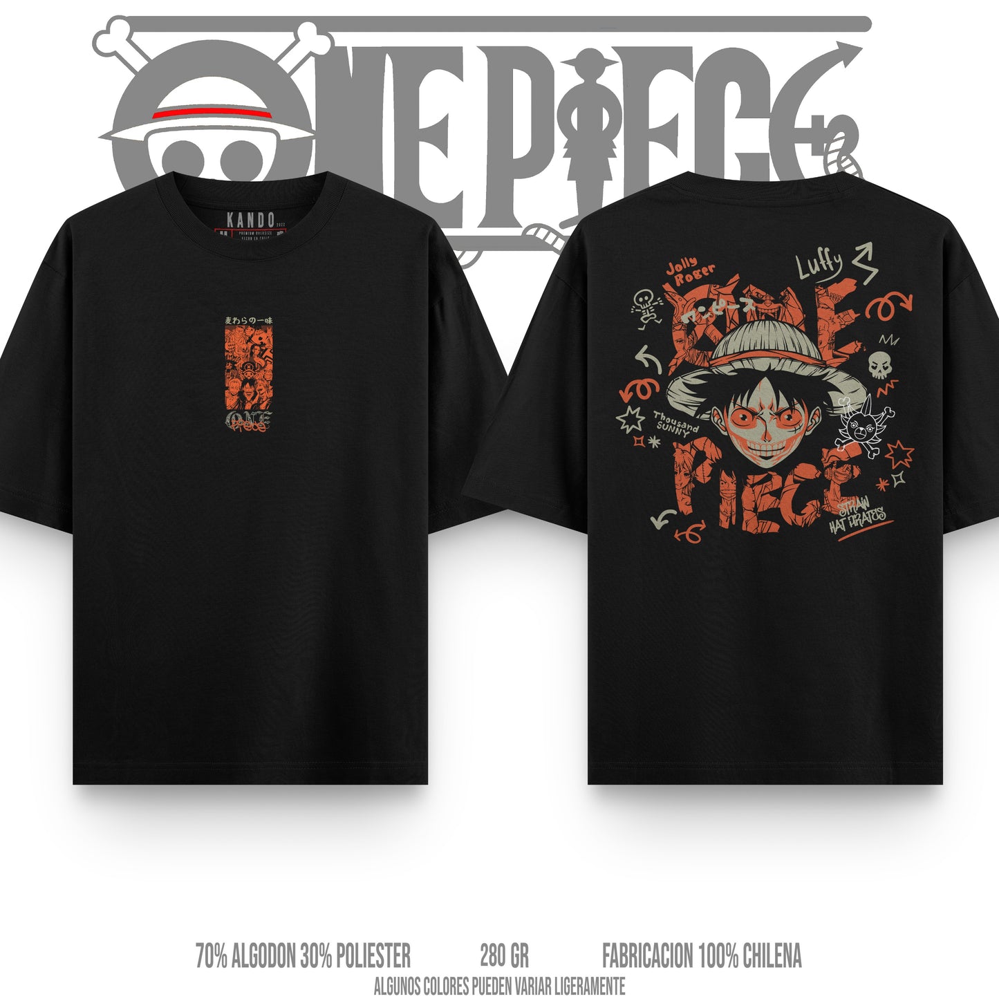 Kando Gaming Polera Heavy Oversize - One Piece - Mugiwara