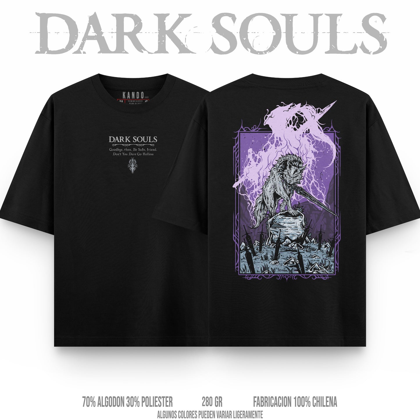 Kando Polera Stone Wash - Dark Souls -  Great Gray Wolf Sif