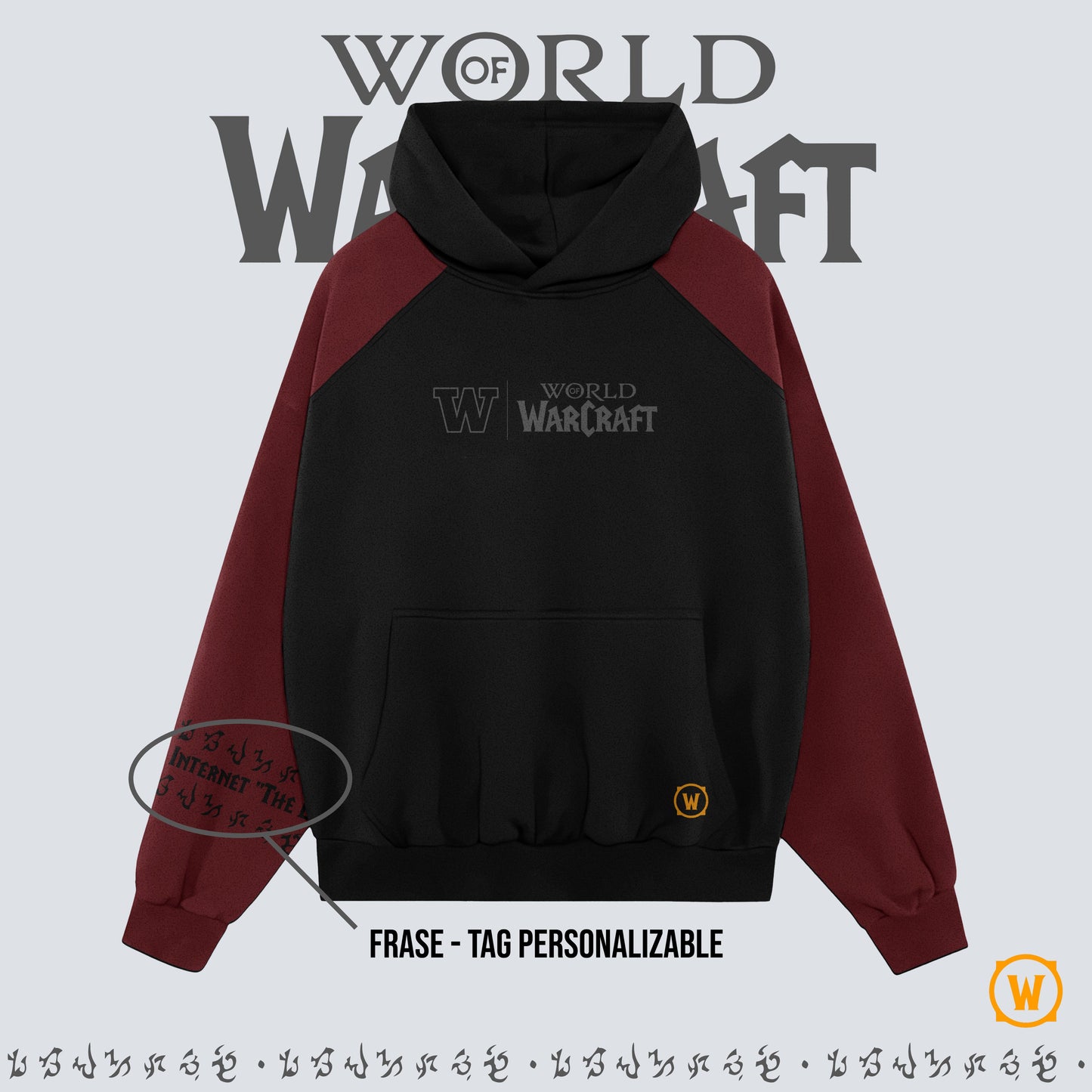 Kando Poleron Oversize Raglan Burdeo - World of Warcraft - Personalizable